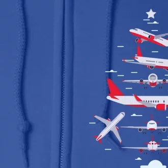 Airplane Christmas Tree Pilot Merry Christmas Xmas Tree Gift Full Zip Hoodie