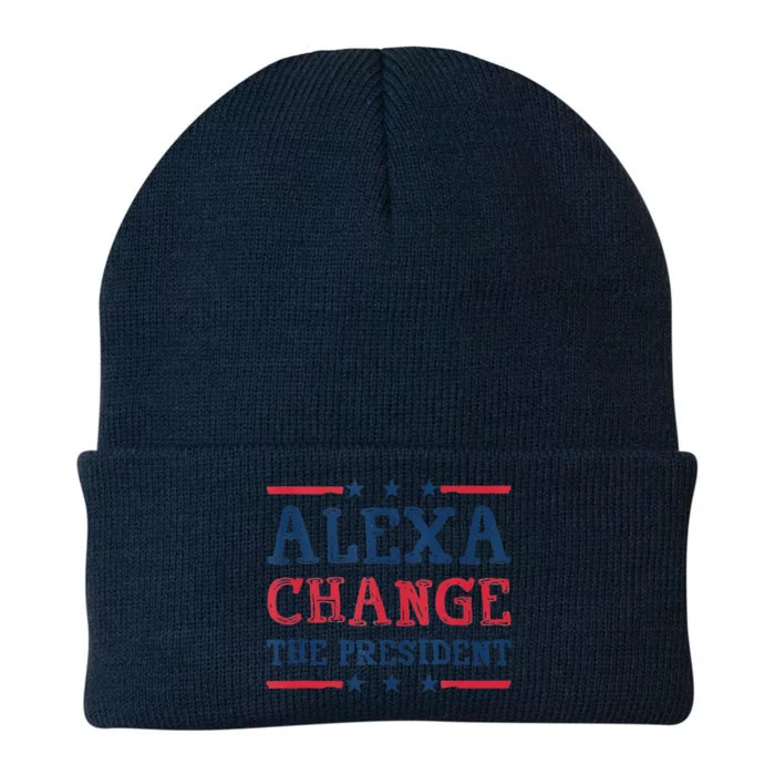 Alexa Change The President Funny Quote Humor Knit Cap Winter Beanie