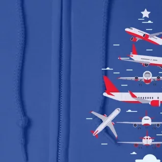 Airplane Christmas Tree Pilot Merry Christmas Xmas Tree Funny Gift Full Zip Hoodie