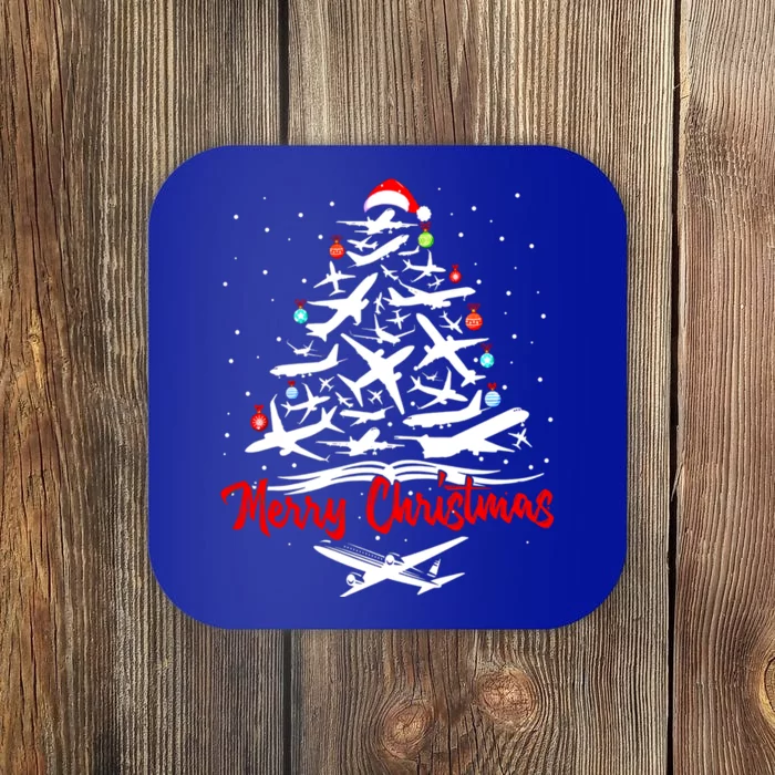 Airplane Christmas Tree Great Funny Gift Coaster