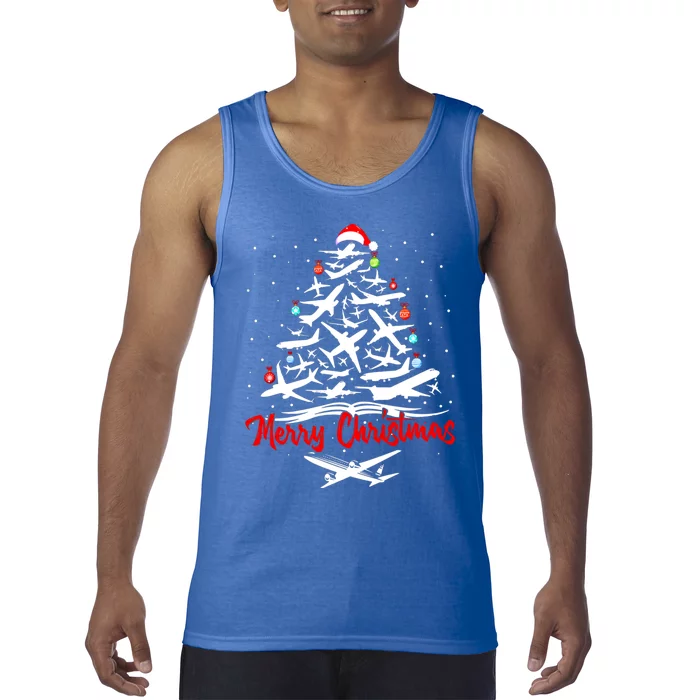 Airplane Christmas Tree Great Funny Gift Tank Top