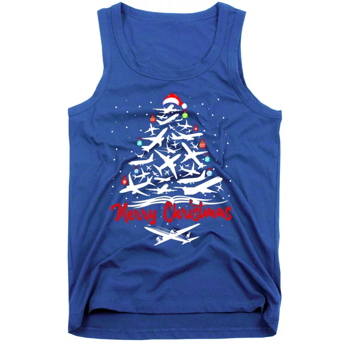 Airplane Christmas Tree Great Funny Gift Tank Top