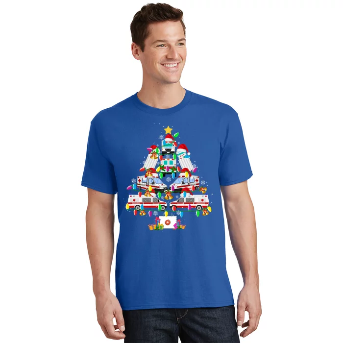 Ambulance Christmas Tree Funny Santa Nurse Doctor Funny Gift Funny Gift T-Shirt