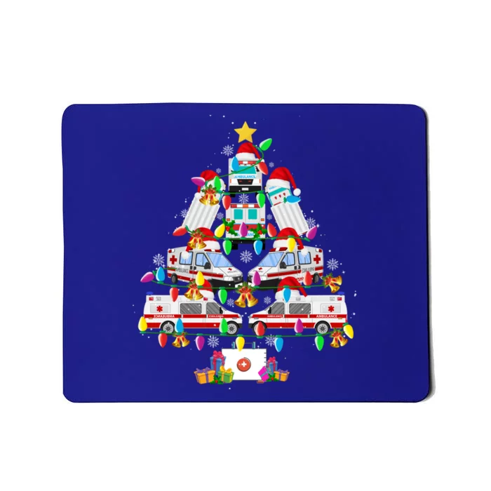 Ambulance Christmas Tree Funny Santa Nurse Doctor Funny Gift Funny Gift Mousepad