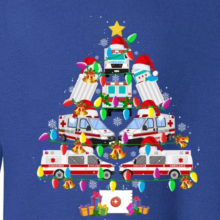 Ambulance Christmas Tree Funny Santa Nurse Doctor Funny Gift Funny Gift Toddler Sweatshirt