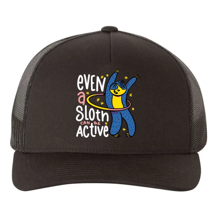 Active Sloth Funny Yupoong Adult 5-Panel Trucker Hat