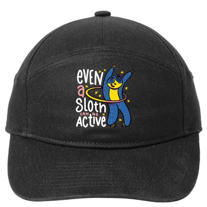 Active Sloth Funny 7-Panel Snapback Hat