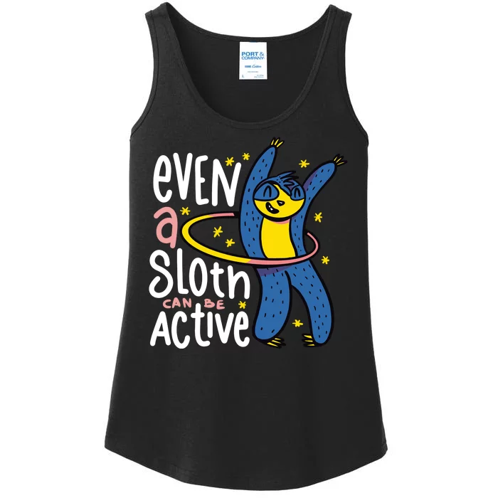 Active Sloth Funny Ladies Essential Tank