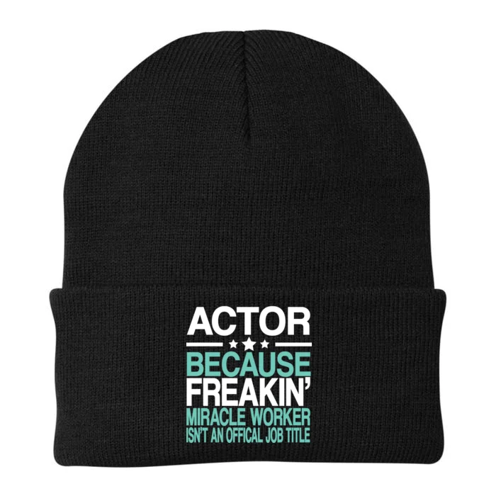 Actor Miracle Worker Official Job Title Knit Cap Winter Beanie