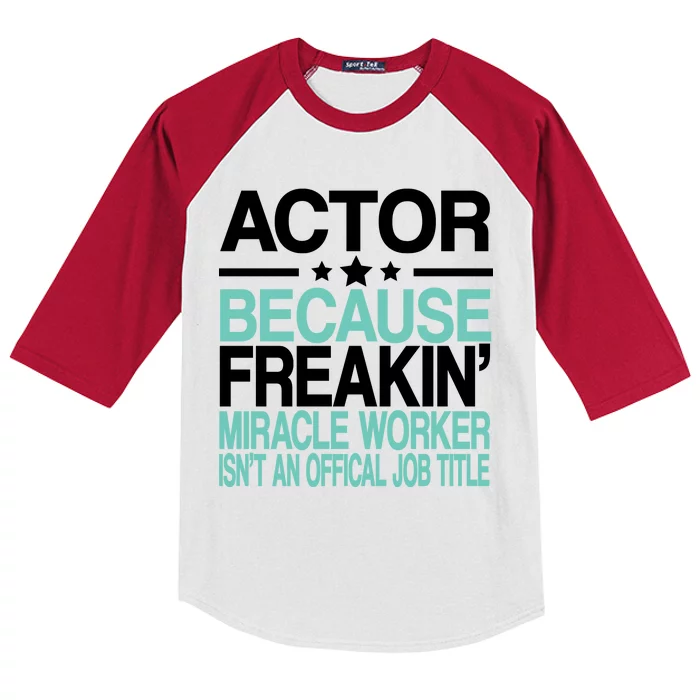 Actor Miracle Worker Official Job Title Kids Colorblock Raglan Jersey