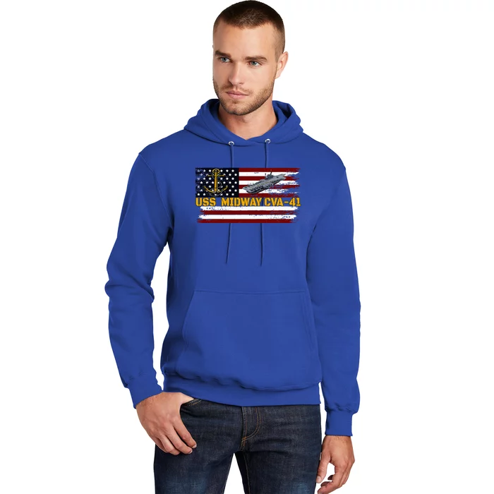 Aircraft Carrier Uss Midway Cva41 Veterans Day FatherS Day Hoodie