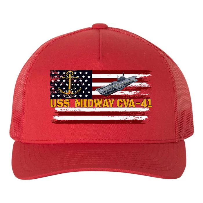 Aircraft Carrier Uss Midway Cva41 Veterans Day FatherS Day Yupoong Adult 5-Panel Trucker Hat