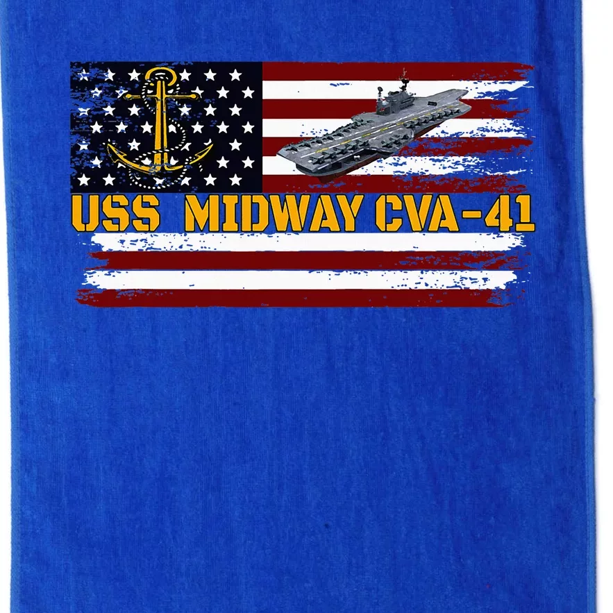 Aircraft Carrier Uss Midway Cva41 Veterans Day FatherS Day Platinum Collection Golf Towel