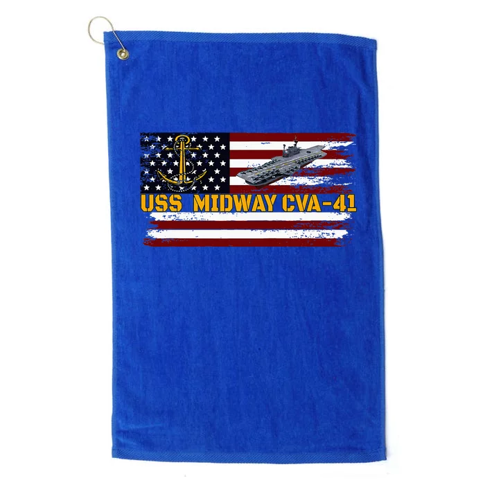 Aircraft Carrier Uss Midway Cva41 Veterans Day FatherS Day Platinum Collection Golf Towel