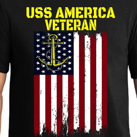 Aircraft Carrier Uss America Cvcute Gift66 Cvacute Gift66 Veteran's Day Meaningf Pajama Set