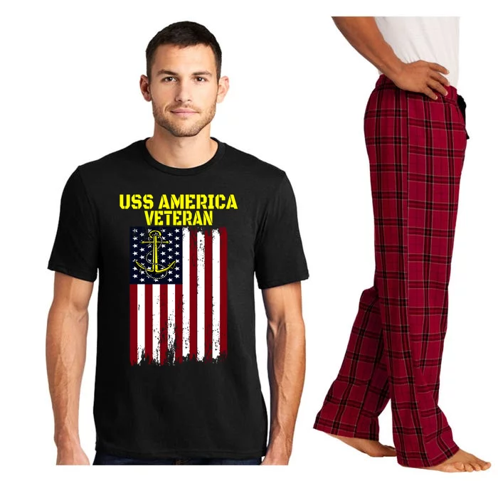 Aircraft Carrier Uss America Cvcute Gift66 Cvacute Gift66 Veteran's Day Meaningf Pajama Set