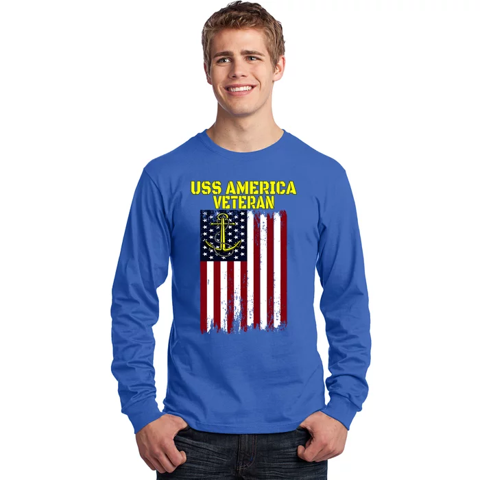 Aircraft Carrier Uss America Cvcute Gift66 Cvacute Gift66 Veteran's Day Meaningf Long Sleeve Shirt