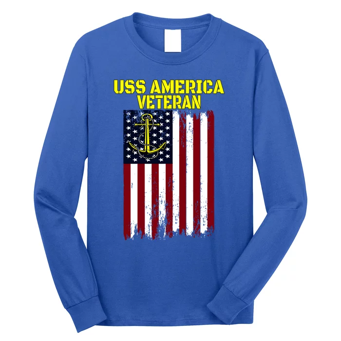 Aircraft Carrier Uss America Cvcute Gift66 Cvacute Gift66 Veteran's Day Meaningf Long Sleeve Shirt