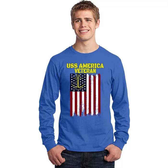 Aircraft Carrier Uss America Cvcute Gift66 Cvacute Gift66 Veteran's Day Meaningf Tall Long Sleeve T-Shirt