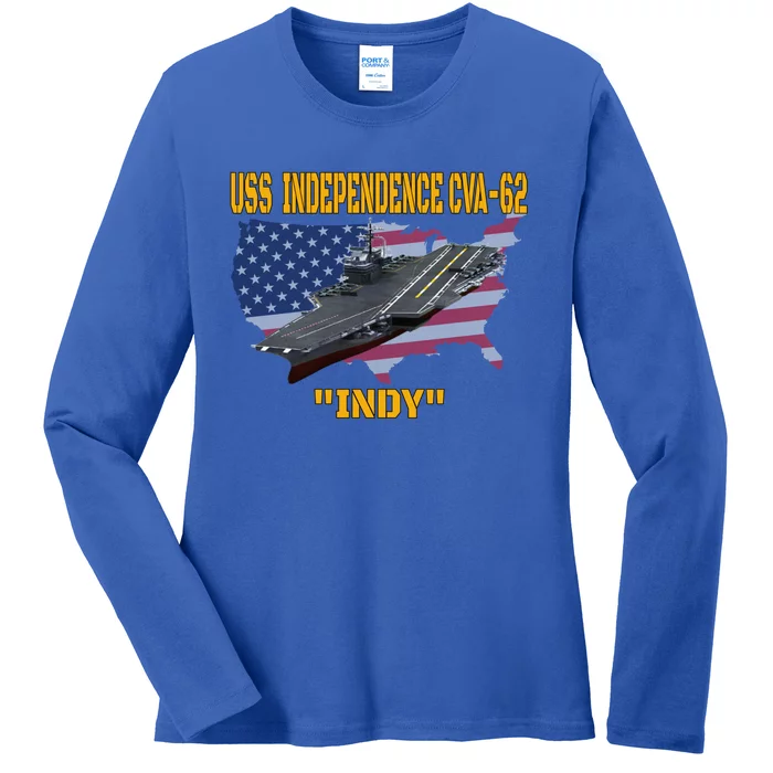 Aircraft Carrier Uss Independence Cvagift62 Veterans Day Gift Ladies Long Sleeve Shirt