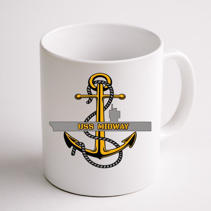 Aircraft Carrier Uss Midway Veterans Day Grandpa Dad Son Boy Gift Front & Back Coffee Mug