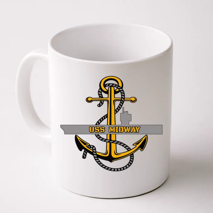 Aircraft Carrier Uss Midway Veterans Day Grandpa Dad Son Boy Gift Front & Back Coffee Mug