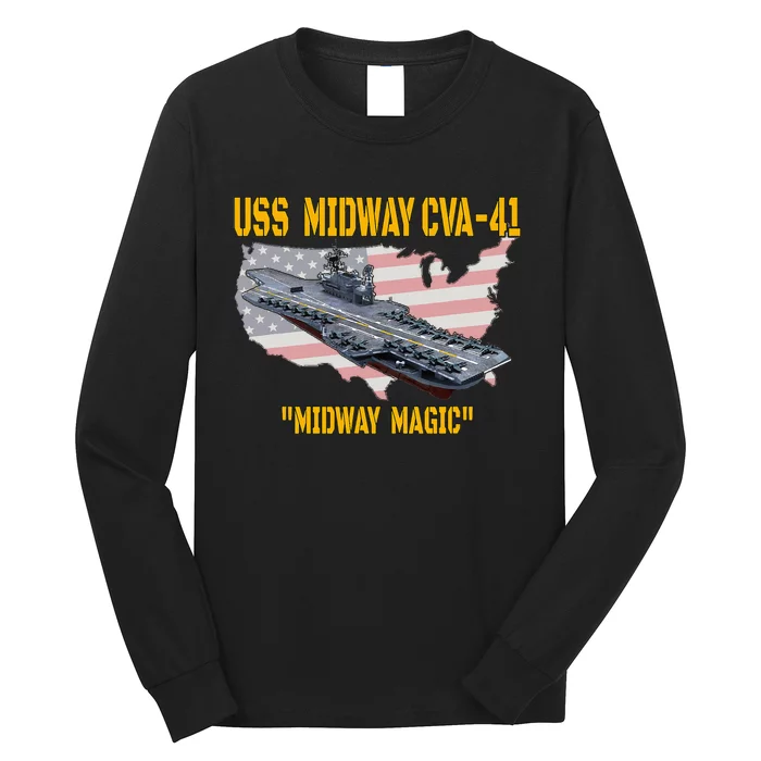 Aircraft Carrier Uss Midway Cva41 Veterans Day Long Sleeve Shirt