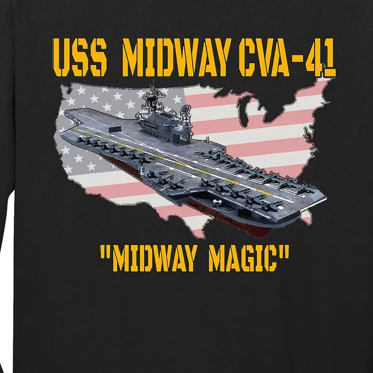 Aircraft Carrier Uss Midway Cva41 Veterans Day Tall Long Sleeve T-Shirt