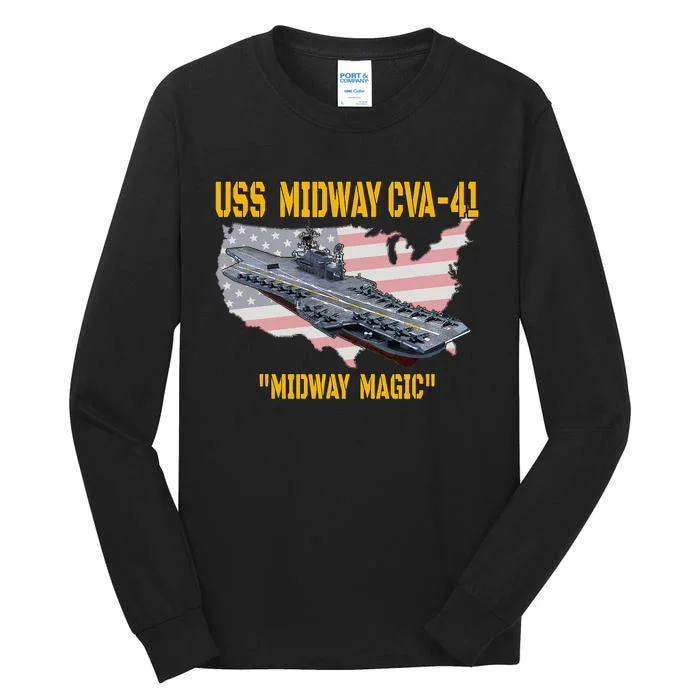 Aircraft Carrier Uss Midway Cva41 Veterans Day Tall Long Sleeve T-Shirt