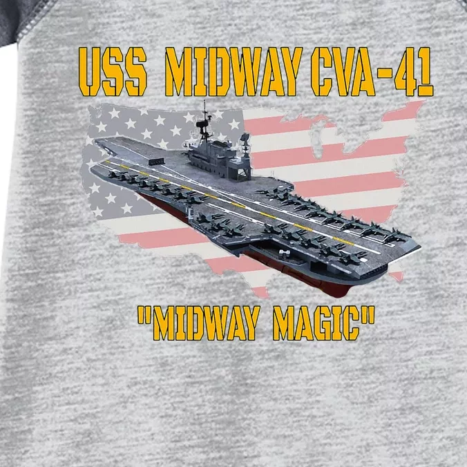 Aircraft Carrier Uss Midway Cva41 Veterans Day Infant Baby Jersey Bodysuit