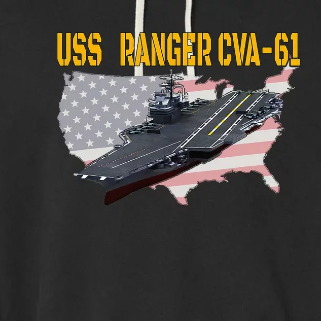 Aircraft Carrier Uss Ranger Cva61 Veterans Day Garment-Dyed Fleece Hoodie