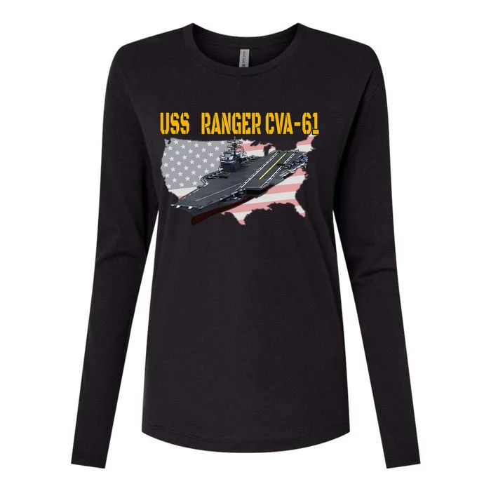 Aircraft Carrier Uss Ranger Cva61 Veterans Day Womens Cotton Relaxed Long Sleeve T-Shirt