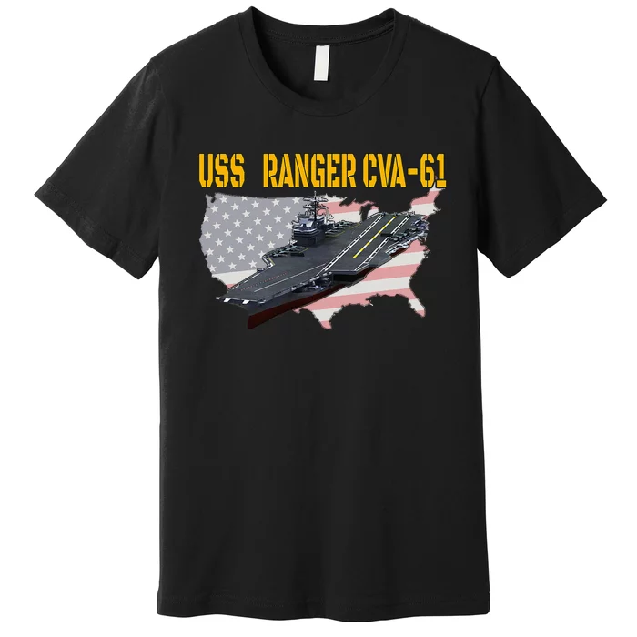 Aircraft Carrier Uss Ranger Cva61 Veterans Day Premium T-Shirt