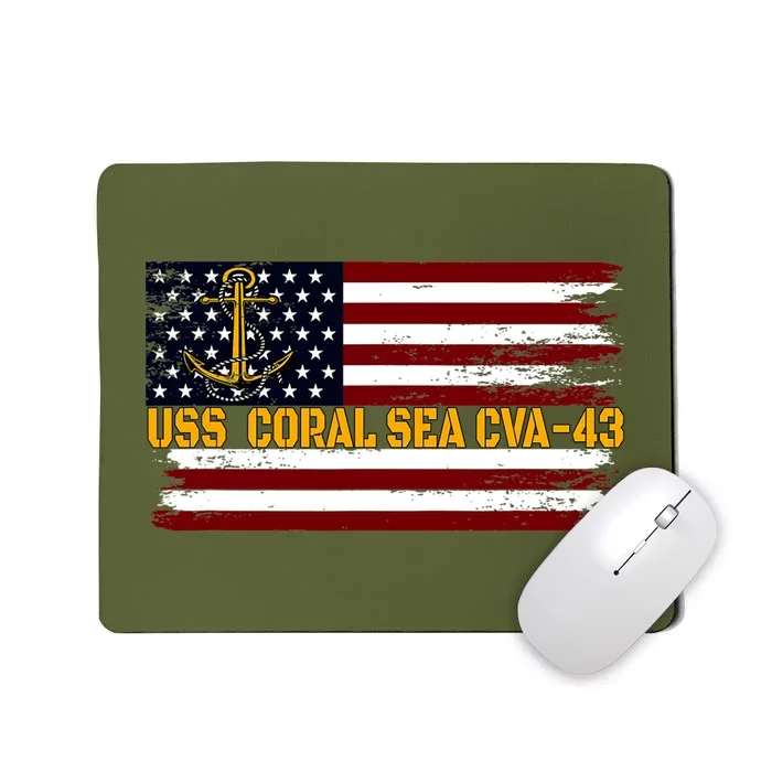 Aircraft Carrier USS Coral Sea CVA 43 Veteran Father's Day Mousepad