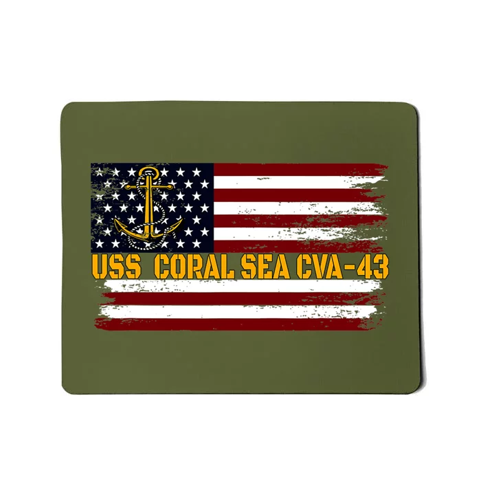 Aircraft Carrier USS Coral Sea CVA 43 Veteran Father's Day Mousepad