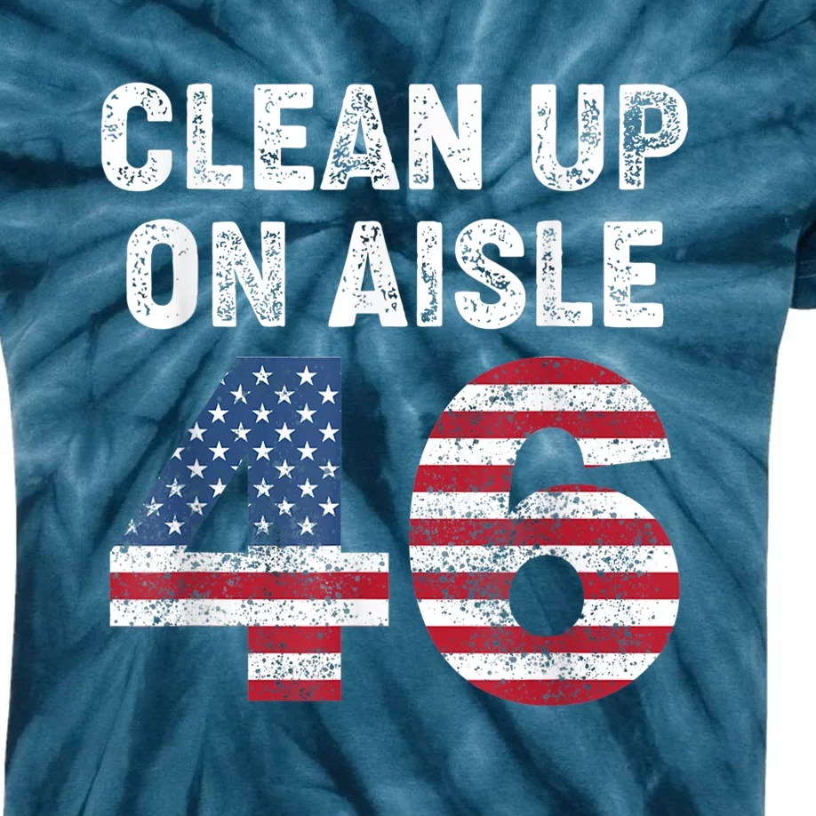 AntiBiden Clean Up On Aisle 46 Impeach Biden Kids Tie-Dye T-Shirt