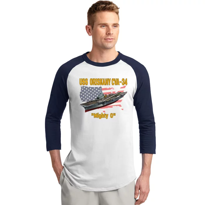 Aircraft Carrier Uss Oriskany Cva34 Veteran Day Father Day Gift Baseball Sleeve Shirt