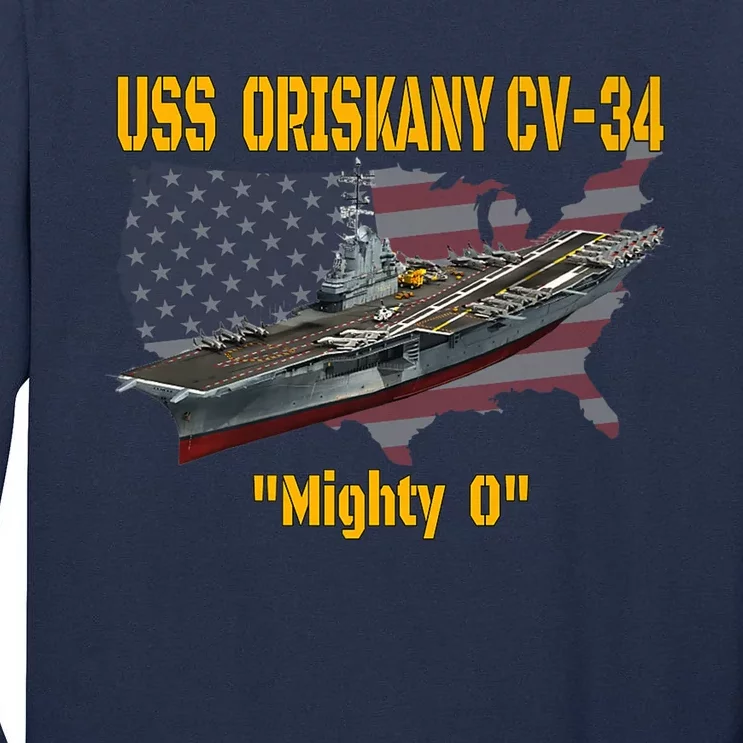 Aircraft Carrier USS Oriskany CV-34 Veteran Day Father Day Premium Tall Long Sleeve T-Shirt