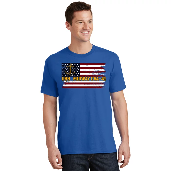 Aircraft Carrier Uss Midway Cva41 Veterans Day FatherS Day Great Gift T-Shirt