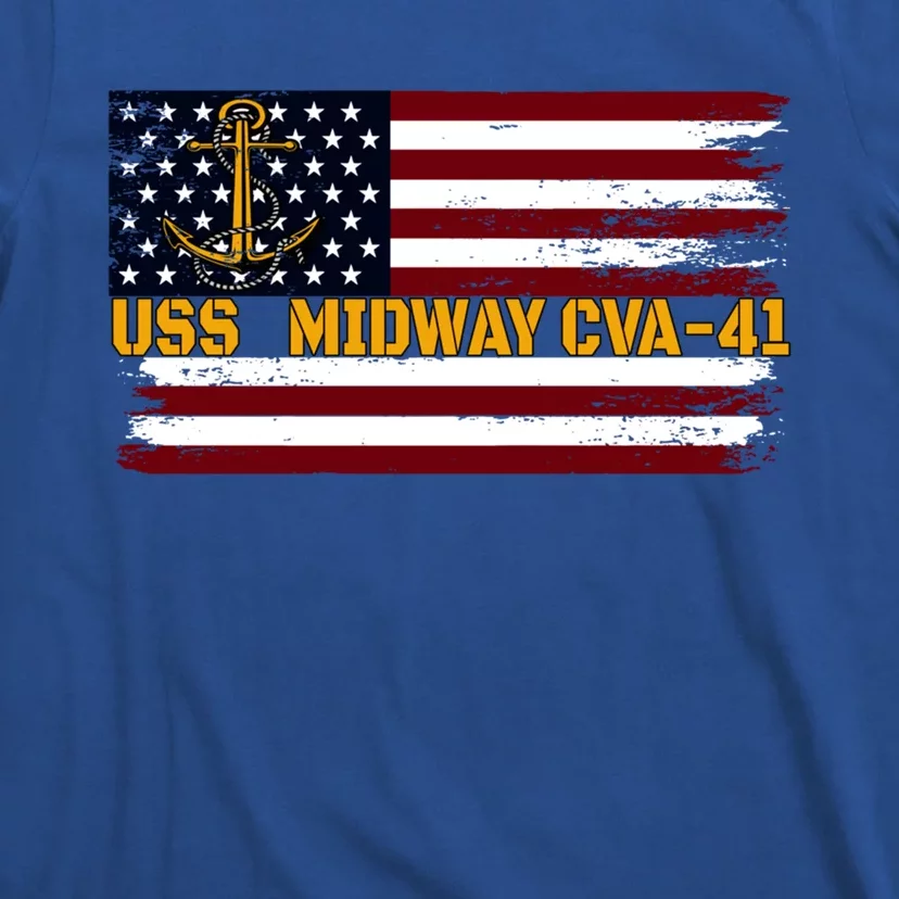 Aircraft Carrier Uss Midway Cva41 Veterans Day FatherS Day Great Gift T-Shirt