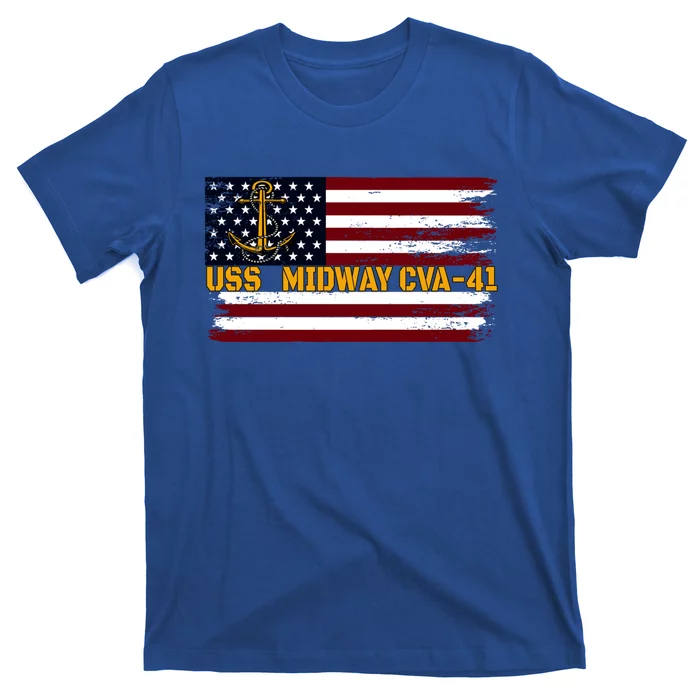 Aircraft Carrier Uss Midway Cva41 Veterans Day FatherS Day Great Gift T-Shirt