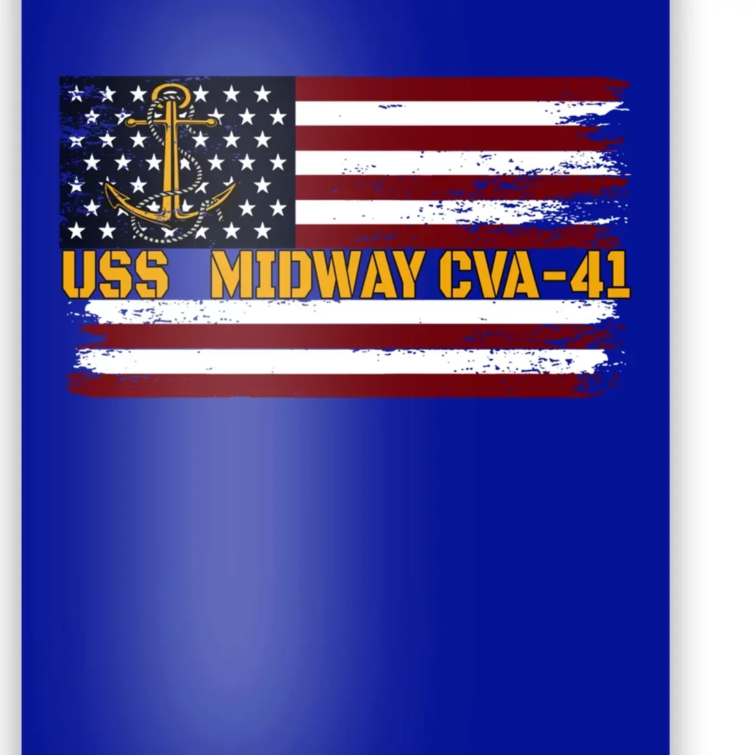 Aircraft Carrier Uss Midway Cva41 Veterans Day FatherS Day Great Gift Poster