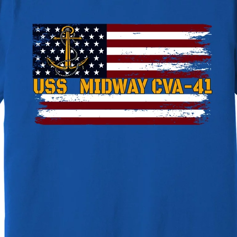 Aircraft Carrier Uss Midway Cva41 Veterans Day FatherS Day Great Gift Premium T-Shirt