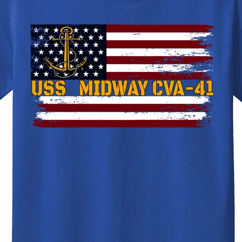 Aircraft Carrier Uss Midway Cva41 Veterans Day FatherS Day Great Gift Kids T-Shirt