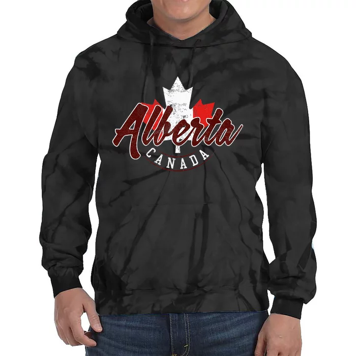 Alberta Canada Vintage Canadian Province Tie Dye Hoodie