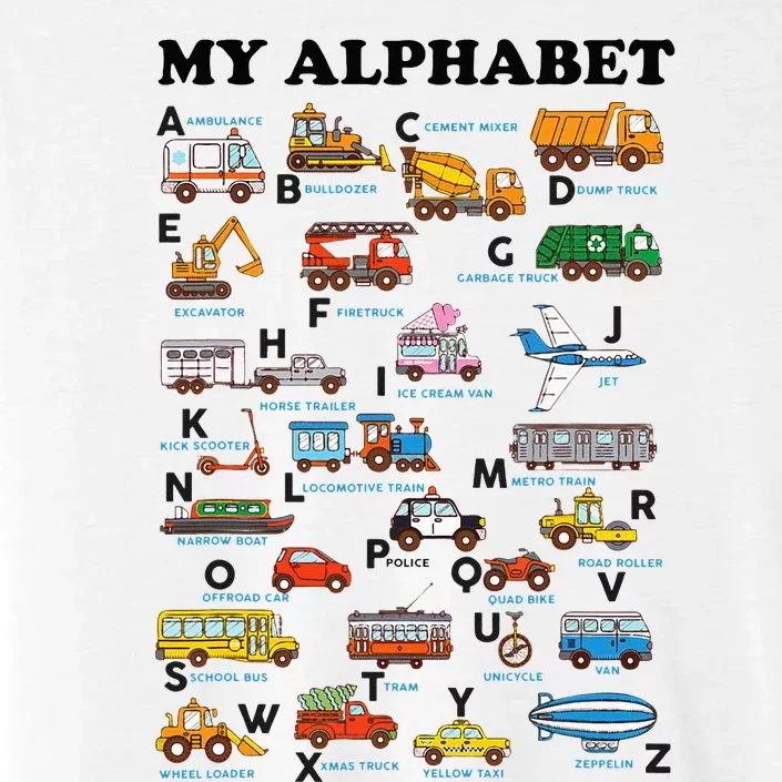 Alphabet Construction Vehicles ABC Learning Teaching ChromaSoft Performance T-Shirt