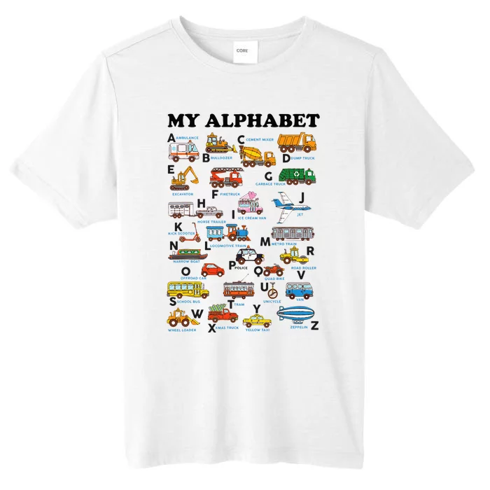 Alphabet Construction Vehicles ABC Learning Teaching ChromaSoft Performance T-Shirt