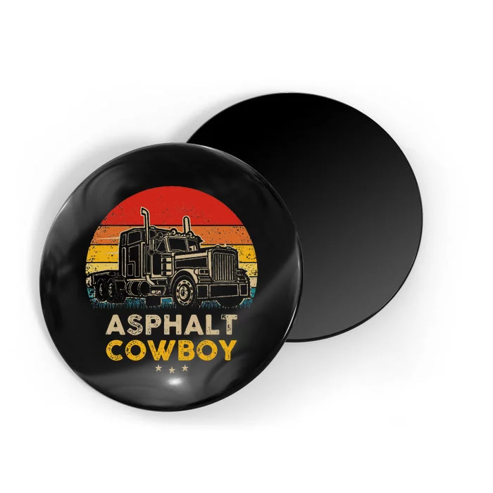 Asphalt Cowboy Vintage Trucker Retro Style Magnet