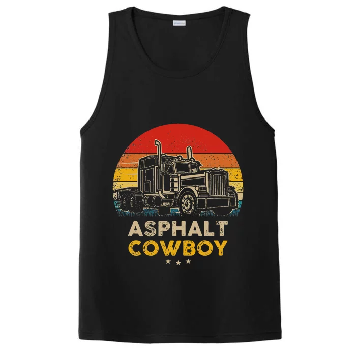 Asphalt Cowboy Vintage Trucker Retro Style Performance Tank