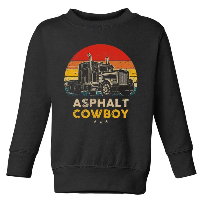 Asphalt Cowboy Vintage Trucker Retro Style Toddler Sweatshirt